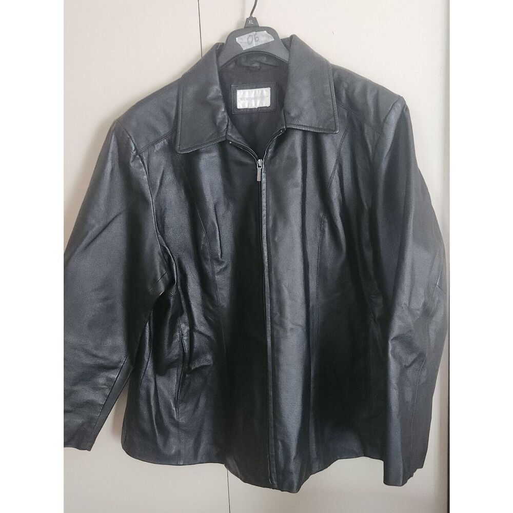 O20 Worthington Classic Black Leather Zip-Front Men's Leather Jacket